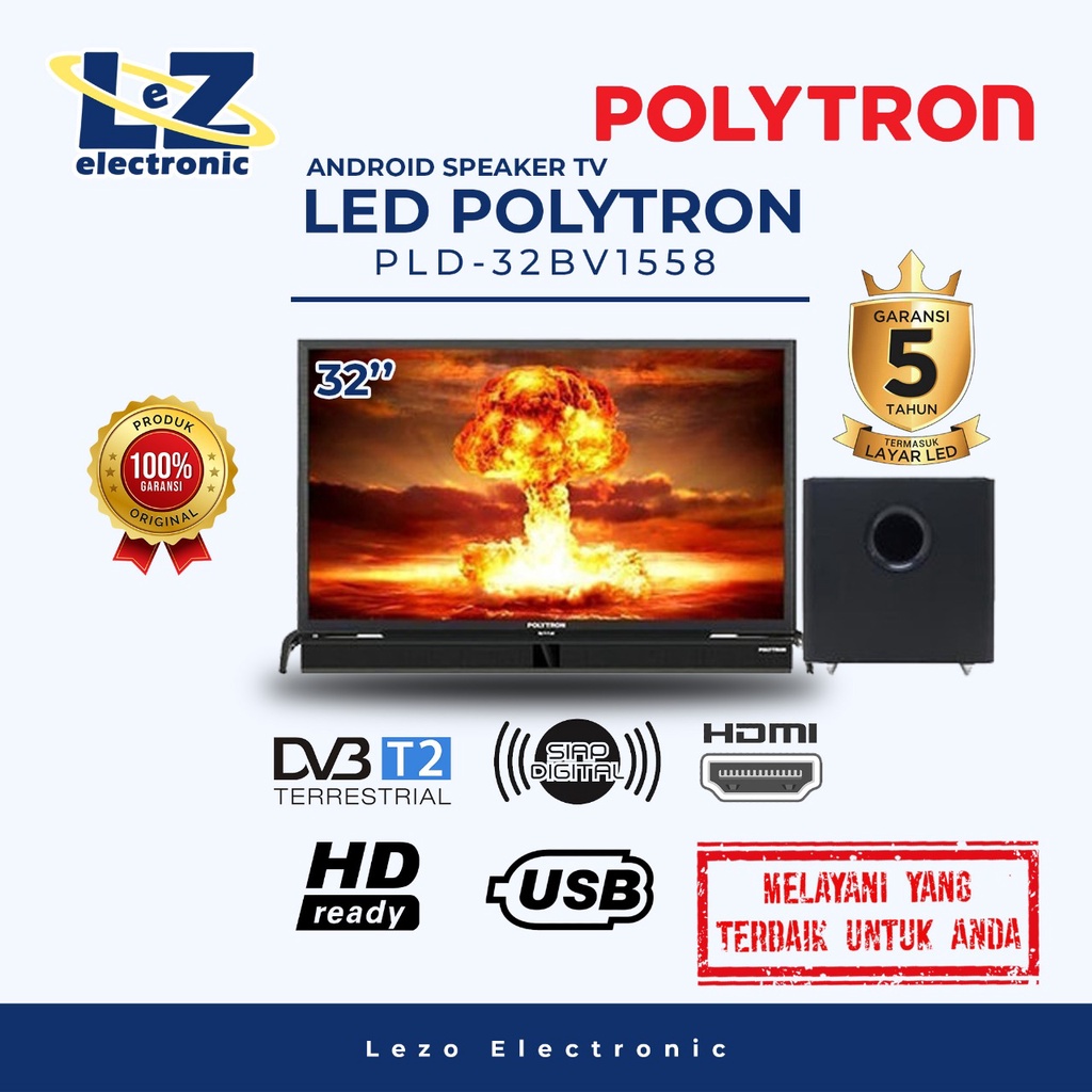 LED TV POLYTRON 32 Inch PLD - 32B1550 CINEMAX SOUNDBAR TV DIGITAL 32"