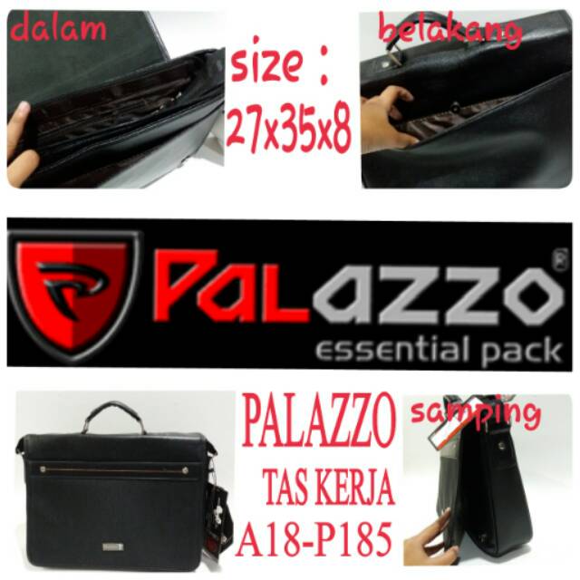 Tas kerja palazzo a18-p185 palazzo tas tenteng murah hitam