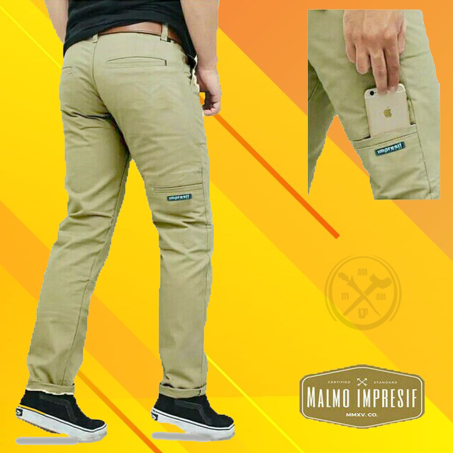 CELANA CHINO POCKET OLIVE MALMO - CINO POKET