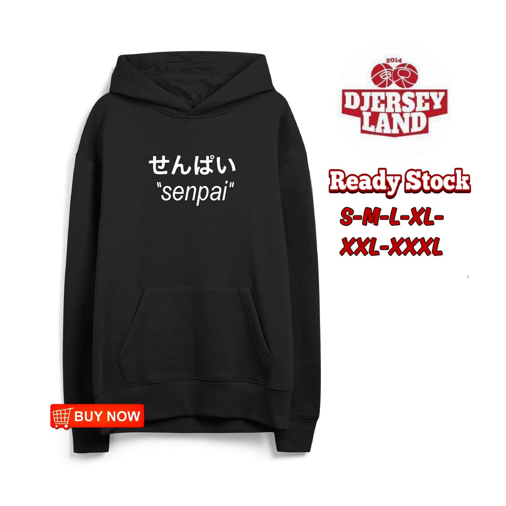 HOODIE JUMPER PRIA TULISAN JEPANG "SENPAI" HOODIE JUMPER PRIA KEREN