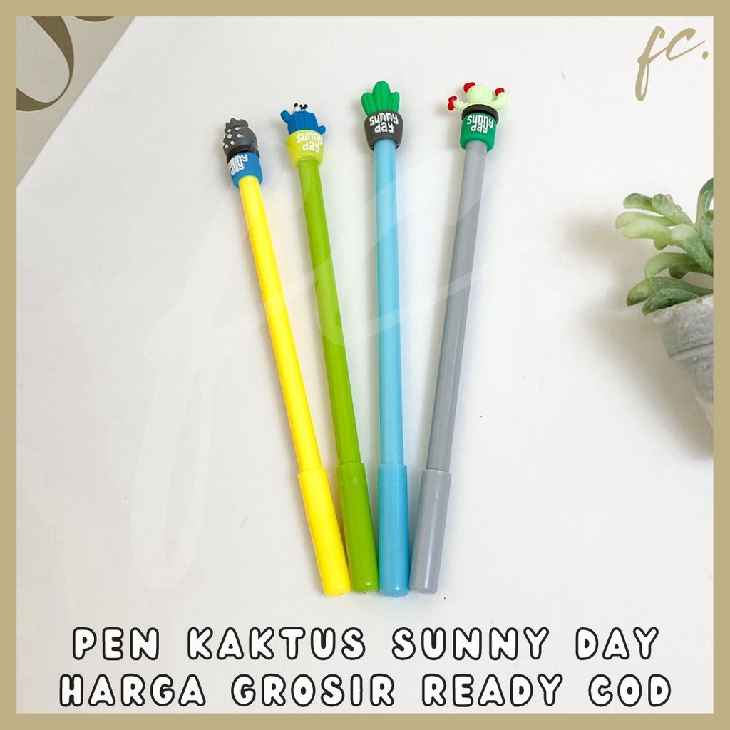 

GROSIR 4 / 8 / 12 pcs / 1 Lusin Pen Gel / Pulpen Tinta Hitam / Bolpen Kaktus / Cactus / Succulent Tanaman Hijau Bonsai Sunny Day Souvenir Hadiah Harga Grosir Ready COD