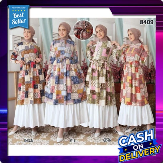 Baju Gamis Wanita Lebaran Terbaru 2022 Gamis Cewek Lebaran Wanita Muslim Elegan Mewah Original Murah