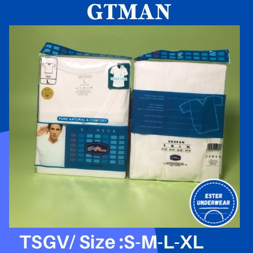 Kaos Dalam GTMAN V-NECK TSGV PUTIH ISI 1PCS