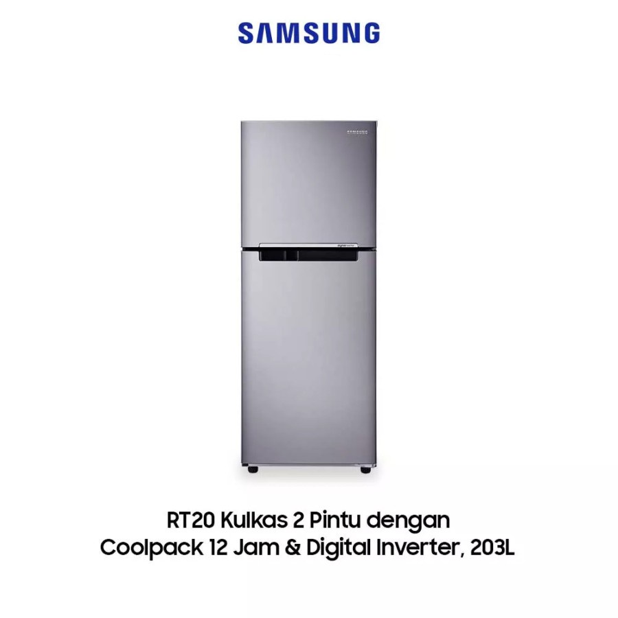 Kulkas 2 Pintu Samsung RT20 RT20FARWDSA Inverter 203 Liter Non Frost (tanpa Bunga Es)  KHUSUS BOGOR 