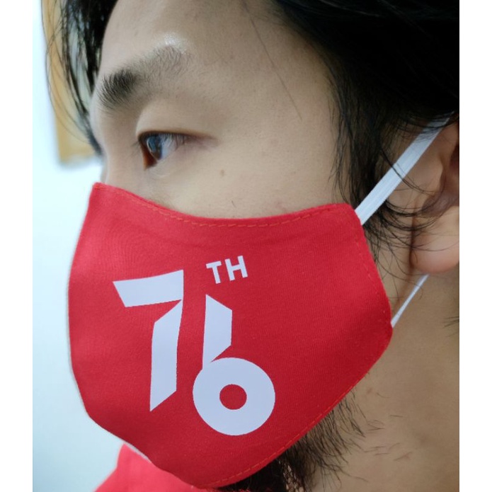 Masker Kain Merah Putih HUT RI 76 Garuda Agustus 2021