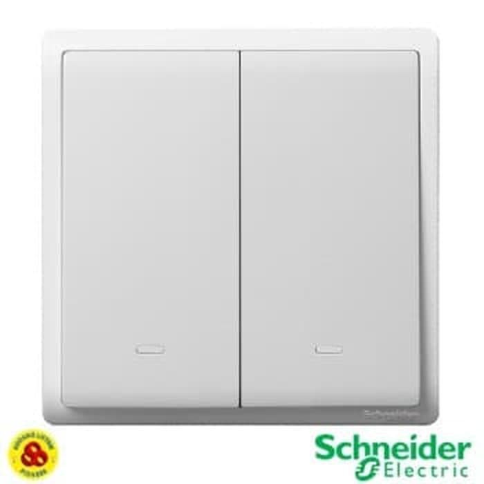 SAKLAR DOUBLE PIENO E8232L1F_WE 2G 1W FLUO WHITE SCHNEIDER