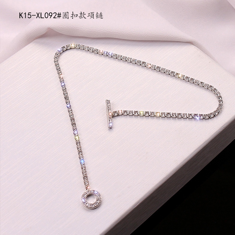 Ot Kalung Choker Rantai Clavicle Wanita Hias Zircon Untuk Pesta