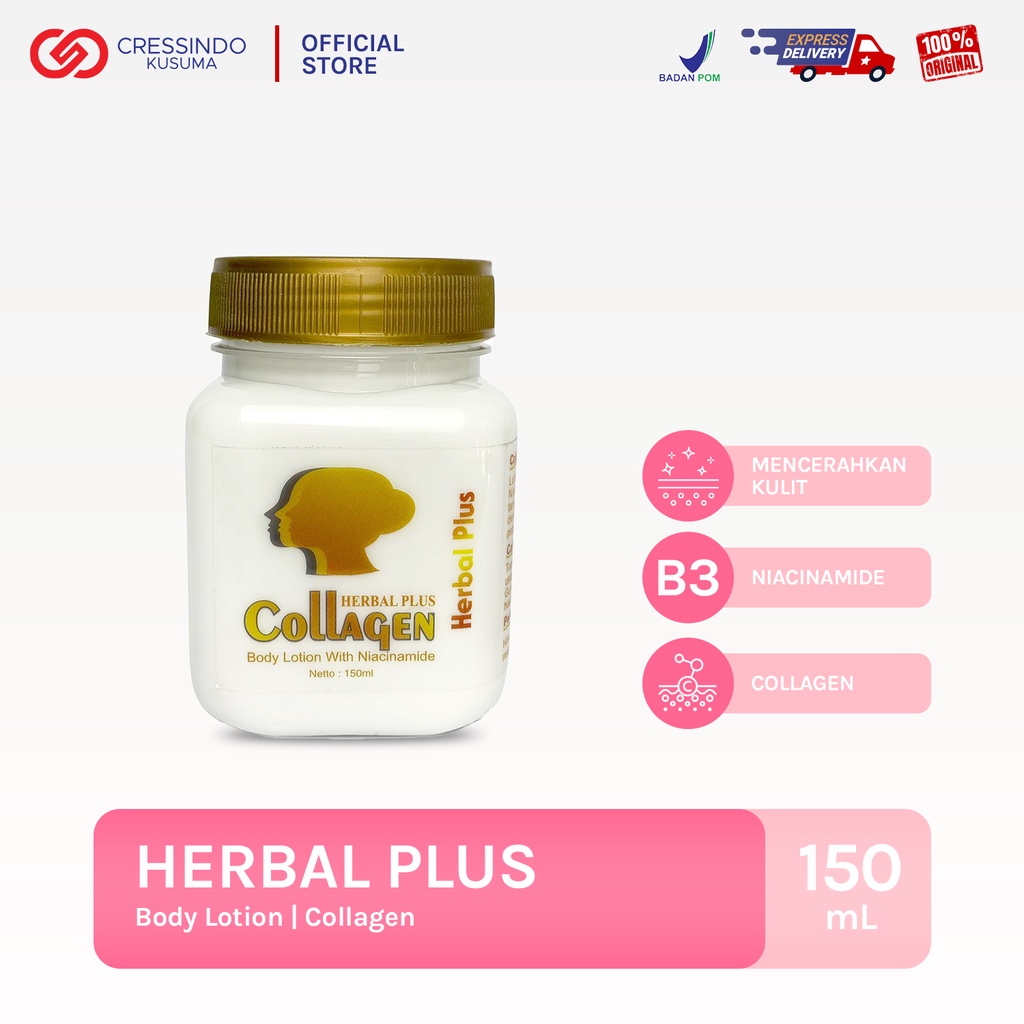 Herbal Plus Collagen Body Lotion with Niacinamide 150ml Bibit Collagen