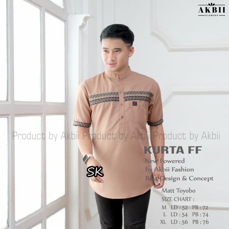 Baju Koko Kurta FF Pendek Pria Bahan Toyobo Premium Koko Kurta Pendek Pria Bahan Katun Adem Terlaris