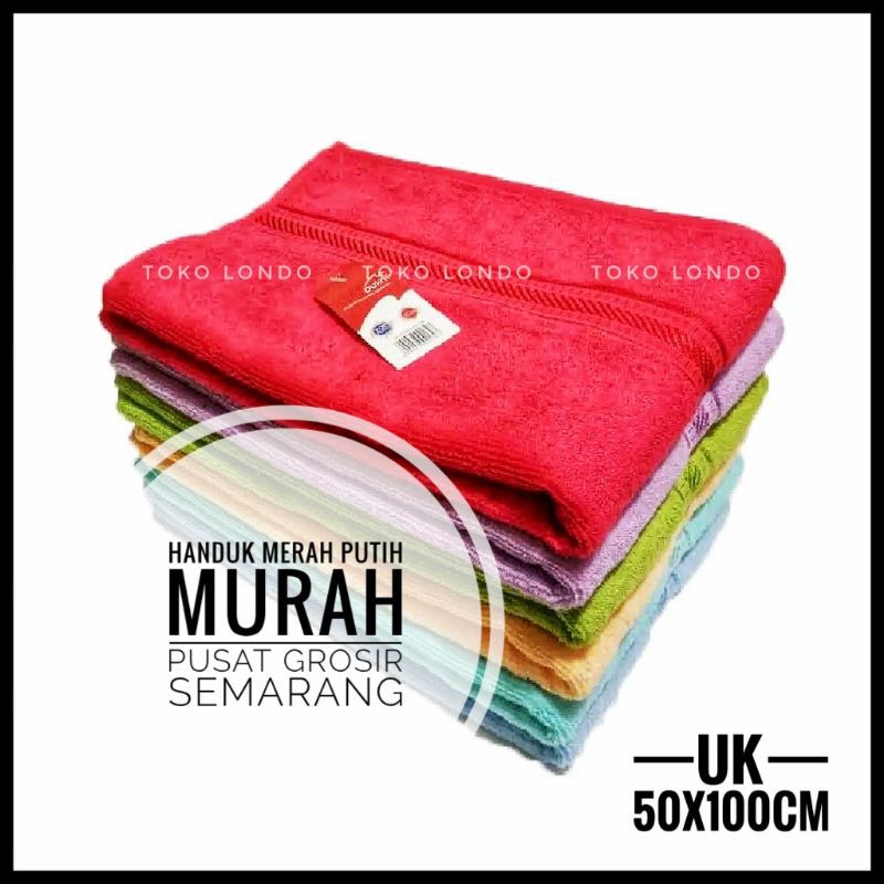 MURAH! Handuk Mandi TANGGUNG Merah Putih uk 50x100 cm