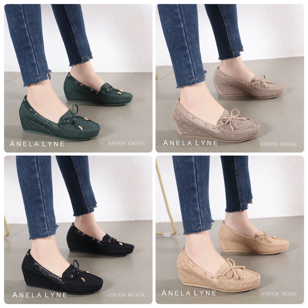 ANELA LYNE BLAISE SEPATU WEDGES KANVAS ANE926 ORIGINAL