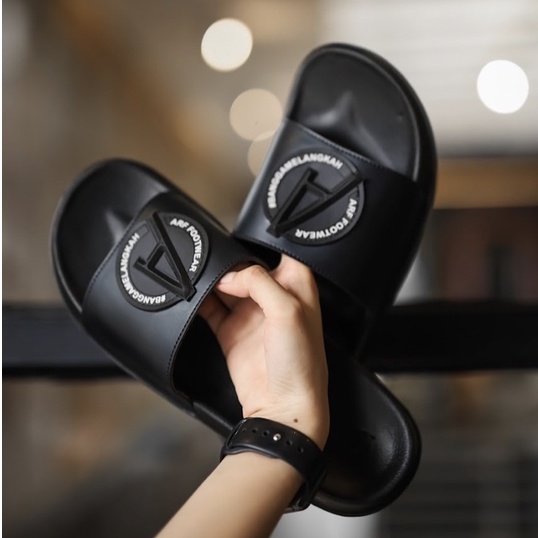 IBRA BLACK WHITE V2 | ManNeedMe x ARF | Sandal Pria Casual Sandal Slop ORIGINAL