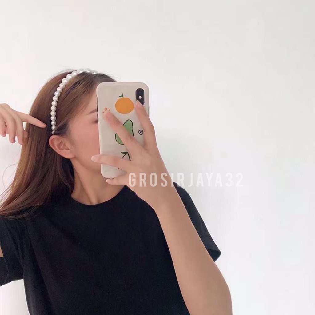 Bando Wanita Gaya Korea Aksen Mutiara Fashion Aksesoris Rambut Untuk Wanita Lokal