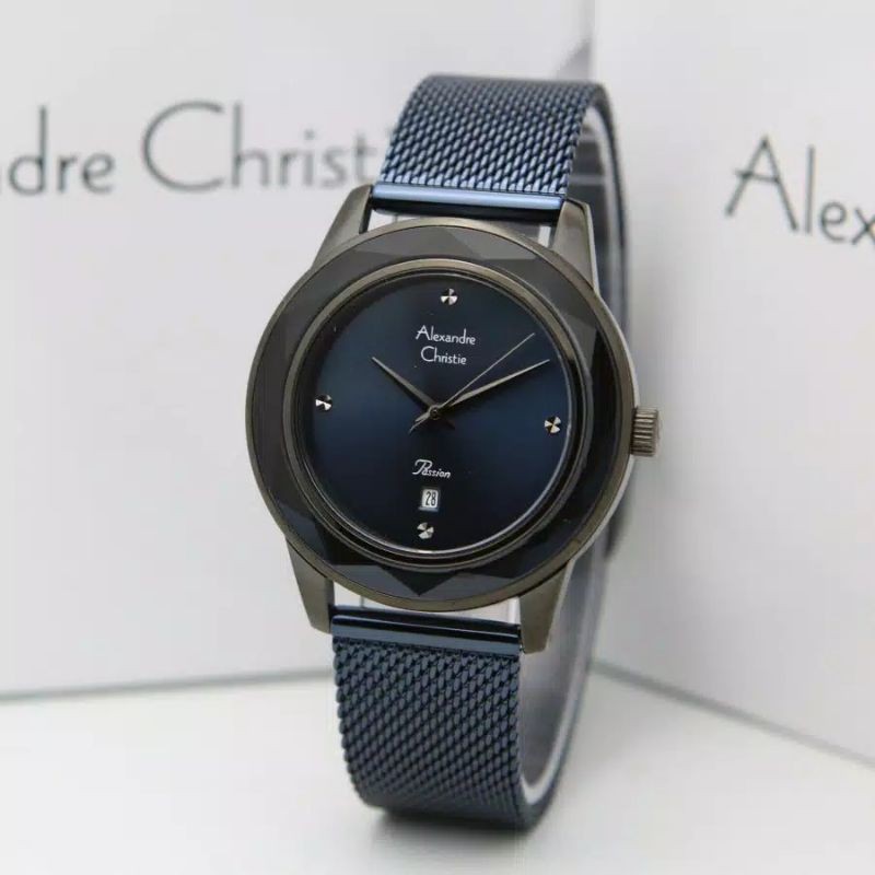 Jam Tangan Alexandre Christie AC 2908 tali Pasir  Wanita / Cewek Original