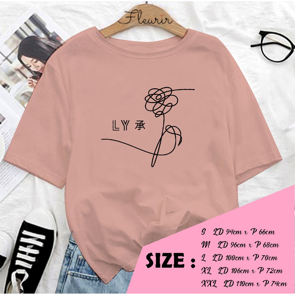 FLEURIR - KAOS OVERSIZE LY  KAOS  KATUN KAOS WANITA DEWASA UNISEX JUMBO