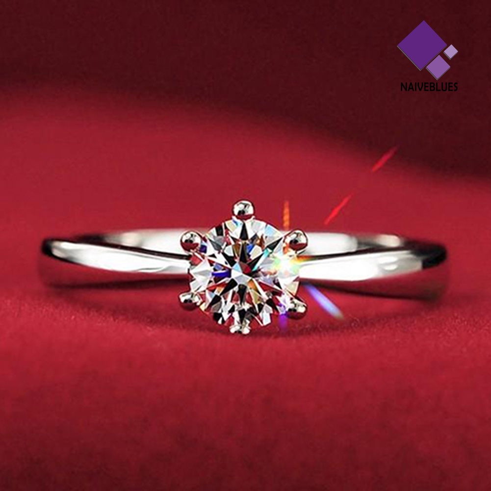 Naiveblue Cincin Wanita Hias Zircon Ukuran 44721 Untuk Pesta Pernikahan / Tunangan