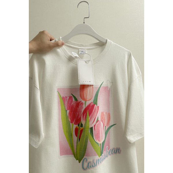 Kaos Atasan Wanita Krem / Baju Oversize Wanita/Atasan kekinian/T-shirt Korea Tee Import (realpict)