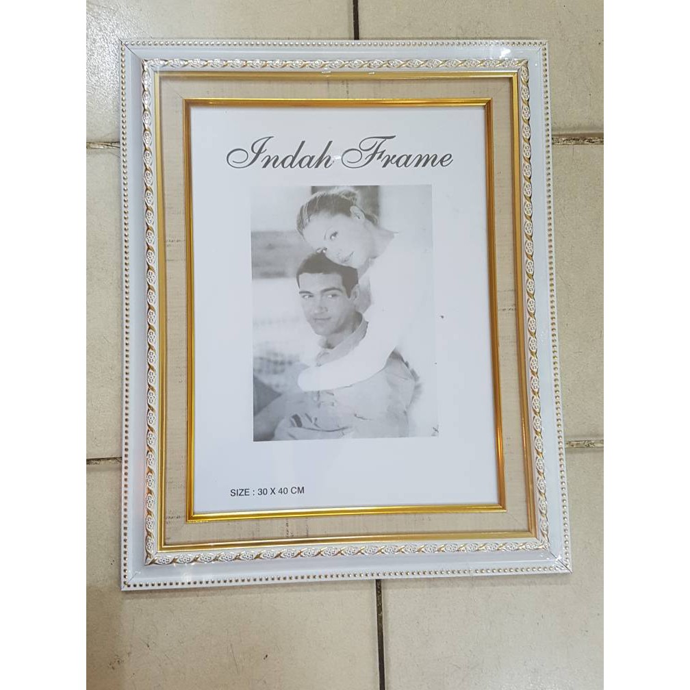 12R / 17R (30x40 cm) Bingkai / Pigura / Frame Foto White Linen Spesial Murah