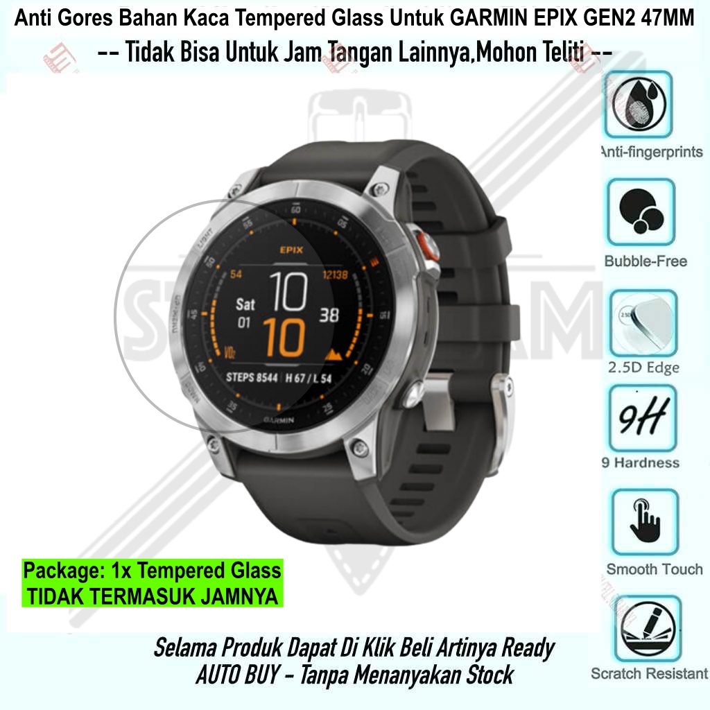 For Garmin Epix Gen 2 47mm - Anti Gores Screen Protector Bahan Kaca Tempered Glass