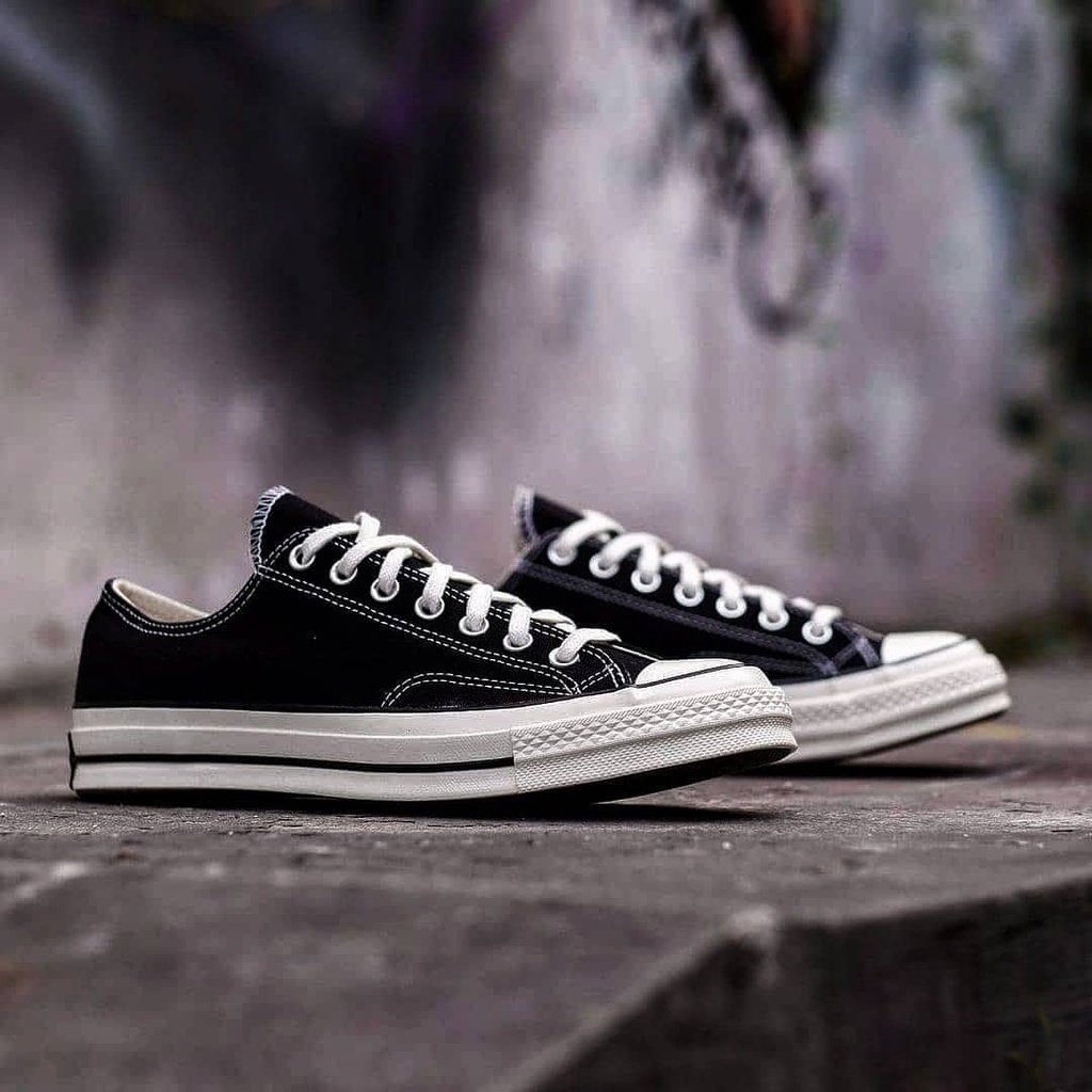 CONVERSE CHUCK TAYLOR 70S LOW EGRET BLACK WHITE - RESMI PT MAP / CONVERSE ORIGINAL 100% / CONVERSE 7