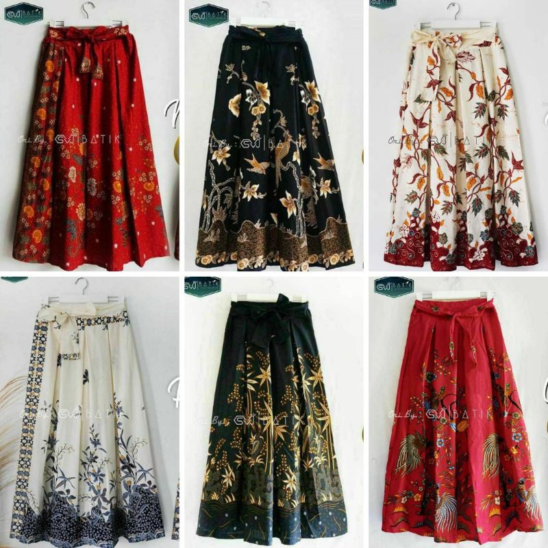 Rok Katun Motif Batik Wanita Remaja Dewasa Panjang Jumbo Fashion Muslim Rok Payung Formal Kasual Ser