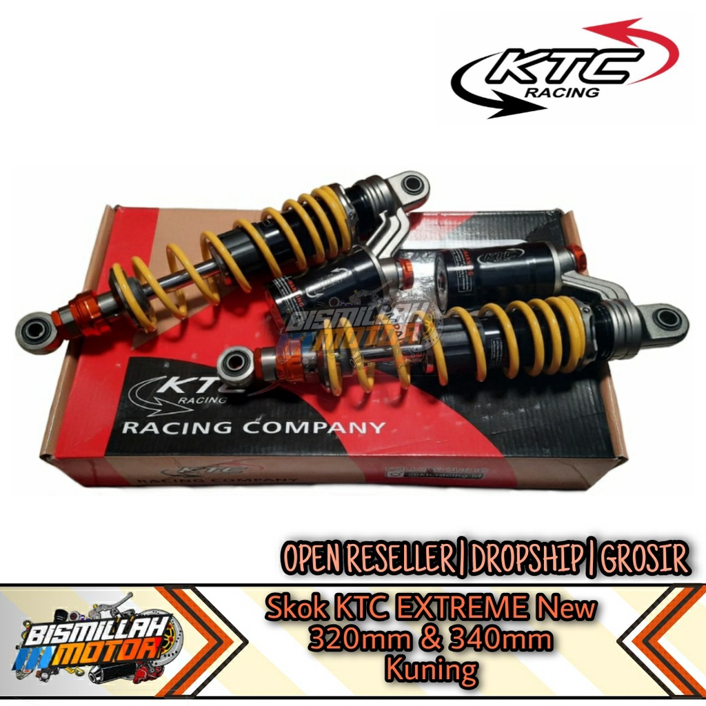 SHOCK SKOK KTC EXTREME NEW 320MM 340MM DOUBLE CLIK TABUNG ATAS KUNING