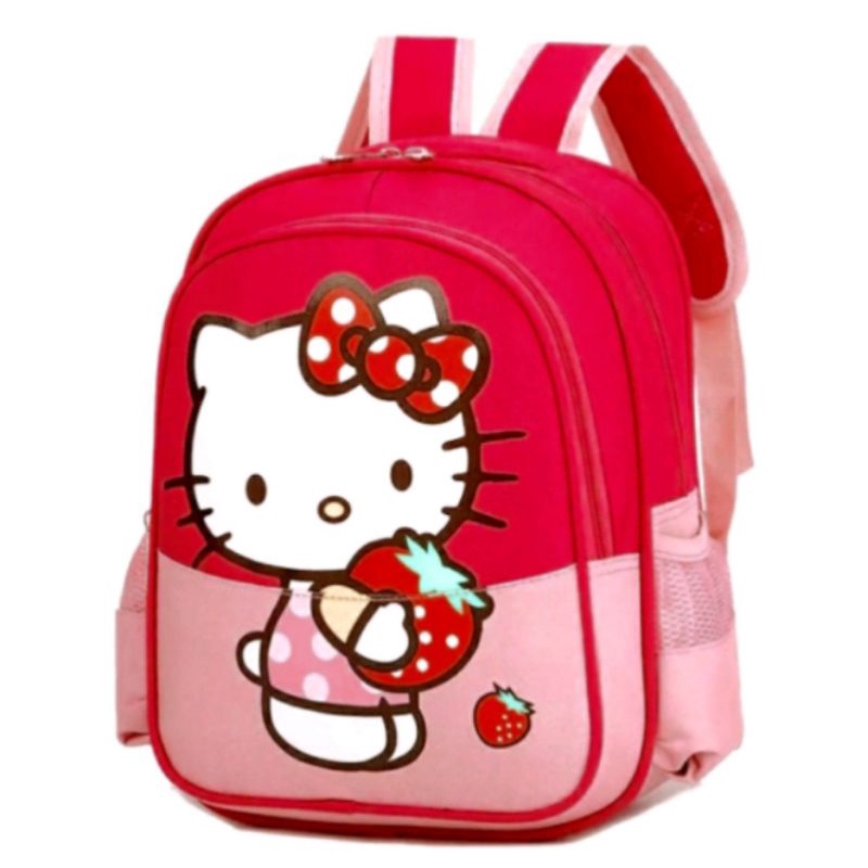 DAEYBAG-TAS RANSEL ANAK PAUD/TK/SD MOTIV PRINT HELLO KITY STROBERI