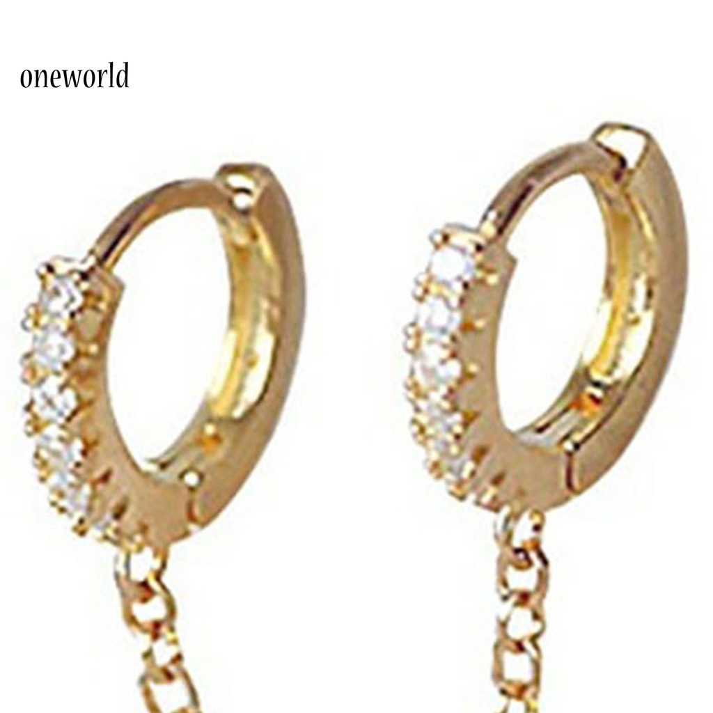 Oneworld Anting Electroplating Simple Ringan Untuk Wanita