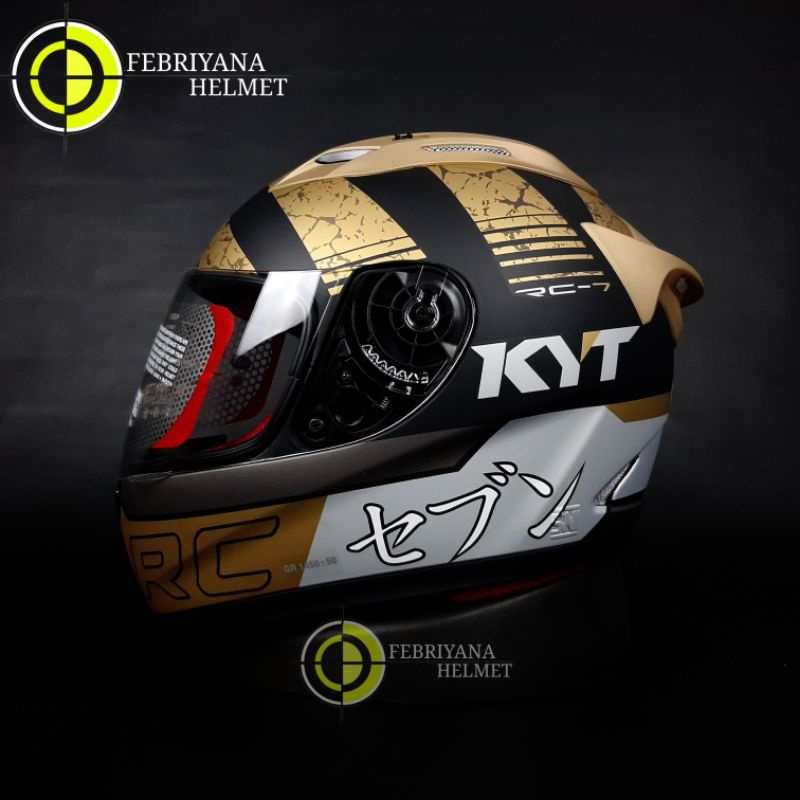 HELM KYT RC7 SERI 17 BLACK GOLD DOFF | KYT RC7 FULLFACE