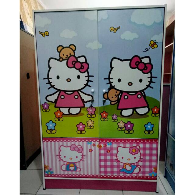  Lemari  Pakaian Anak 2  Pintu  Golden LA 120 HK Hello  Kitty  