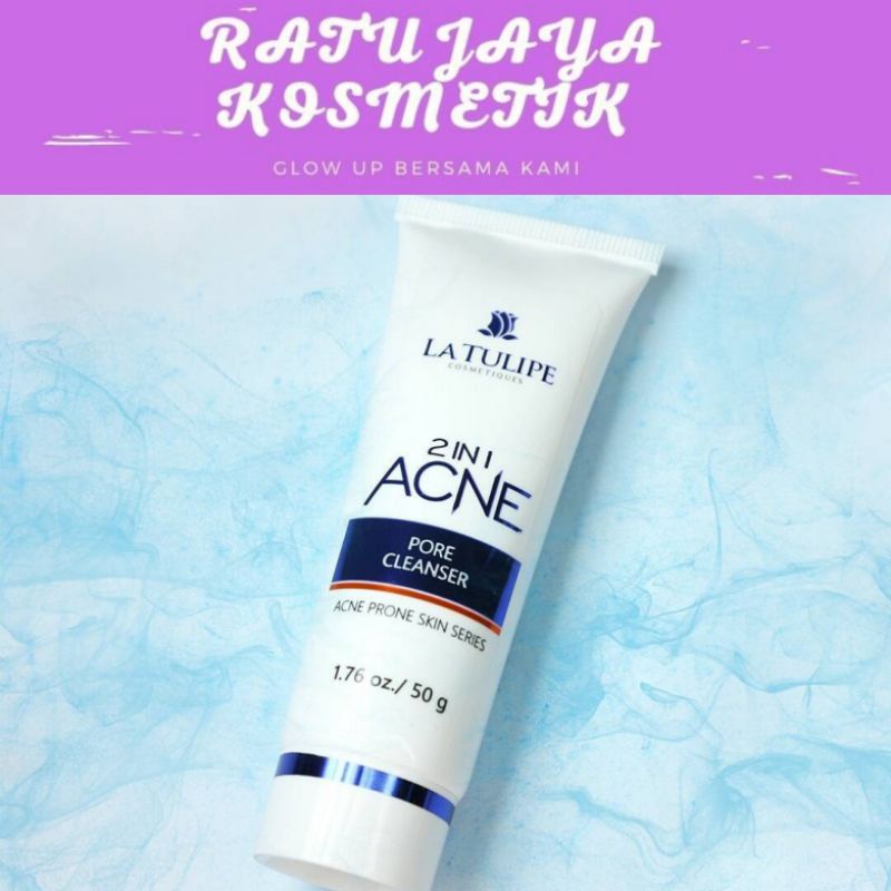 La Tulipe 2 in 1 Acne Pore Cleanser 50g Facial Wash Pembersih Perawatan Skincare Wajah Muka Berjeraw