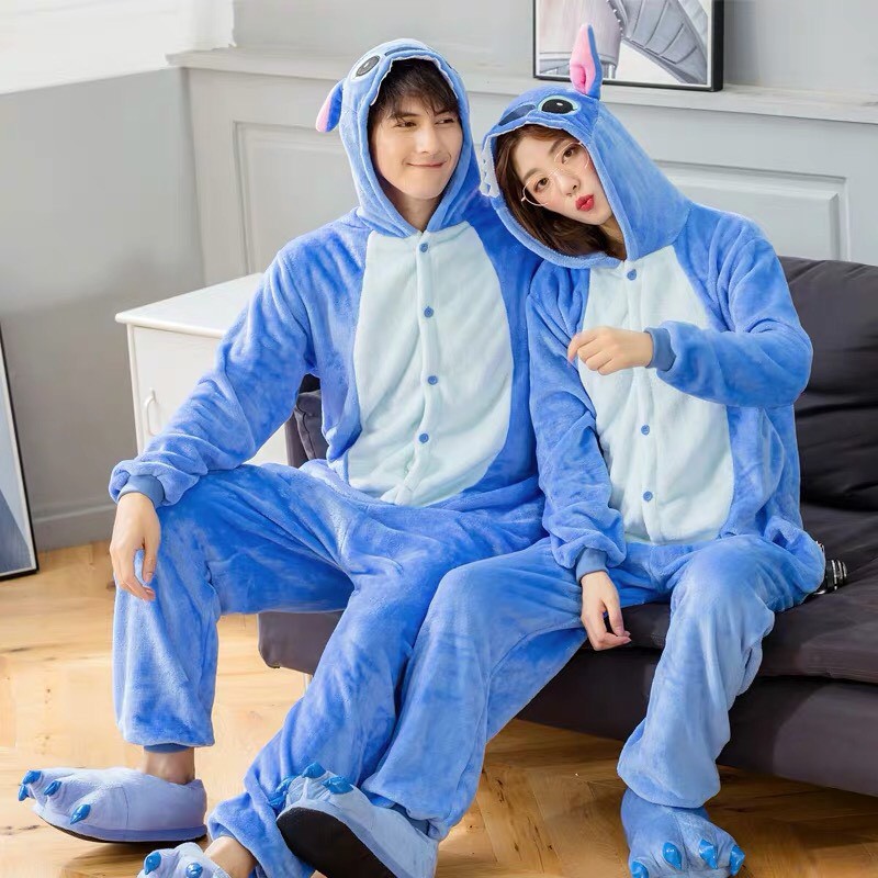 BAJU ONESIE LILO STITCH BLUE BIRU PIYAMA KOSTUM COSPLAY