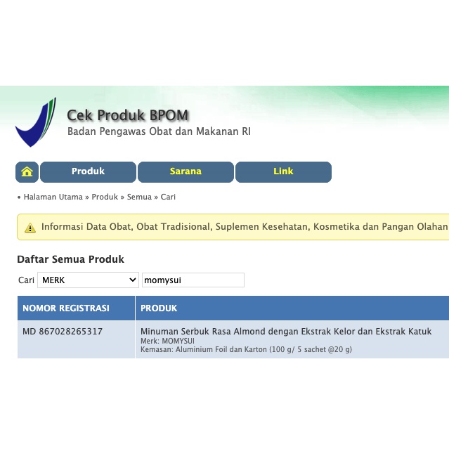 Pelancar Asi MOMYSUI - BPOM Almond Katuk Kelor Asi Booster