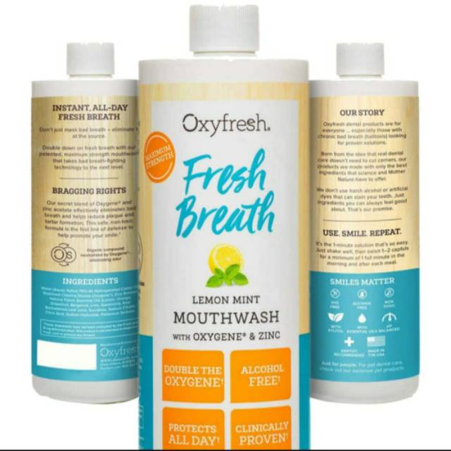 Oxyfresh mouthwash lemon 473ml