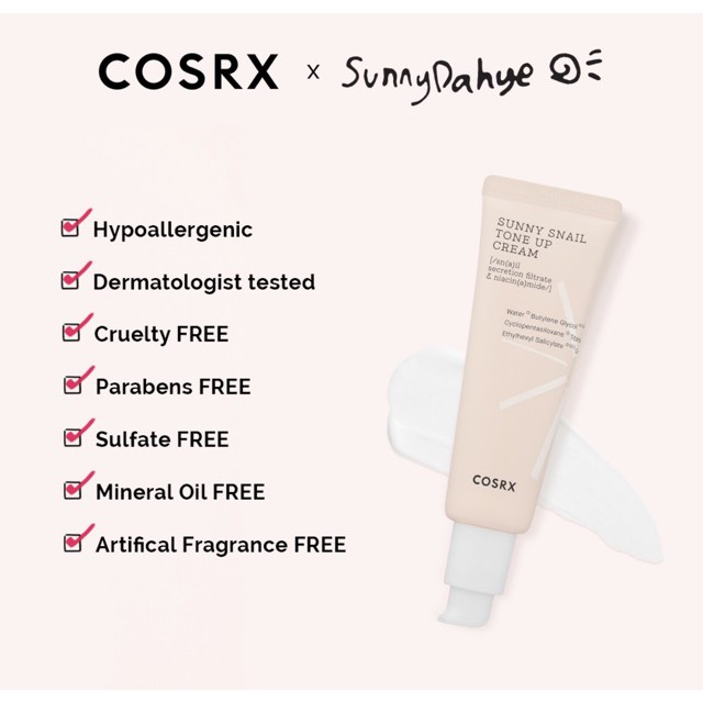 COSRX Sunny Snail TONE UP Cream SPF 30 PA 50ml - Pencerah Wajah + Sunscreen + Primer - Crosx Cosrx