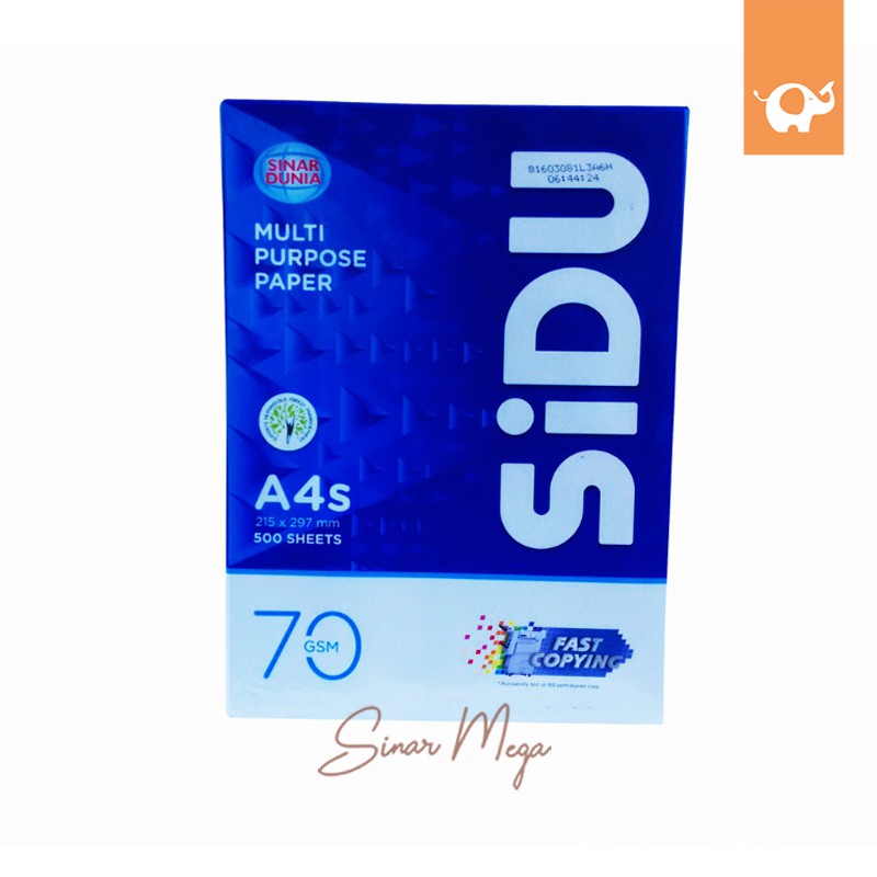 

SIDU Sinar Dunia A4S 70 gr/ Kertas HVS Print/Fotocopy Murah