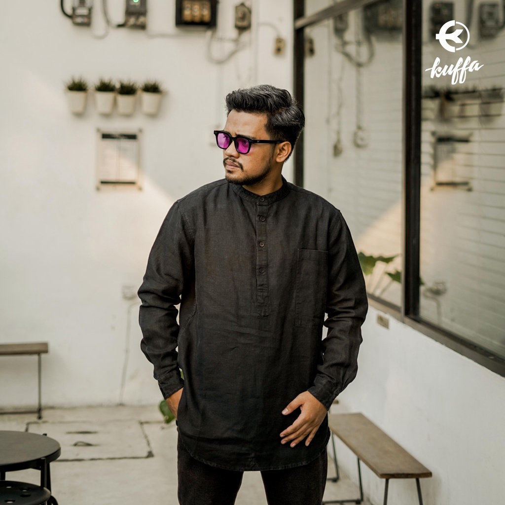 Baju Muslim Kemeja Koko Longline Kantong Lengan Panjang Pria Dewasa / Fashion Muslim / Atasan / Berk