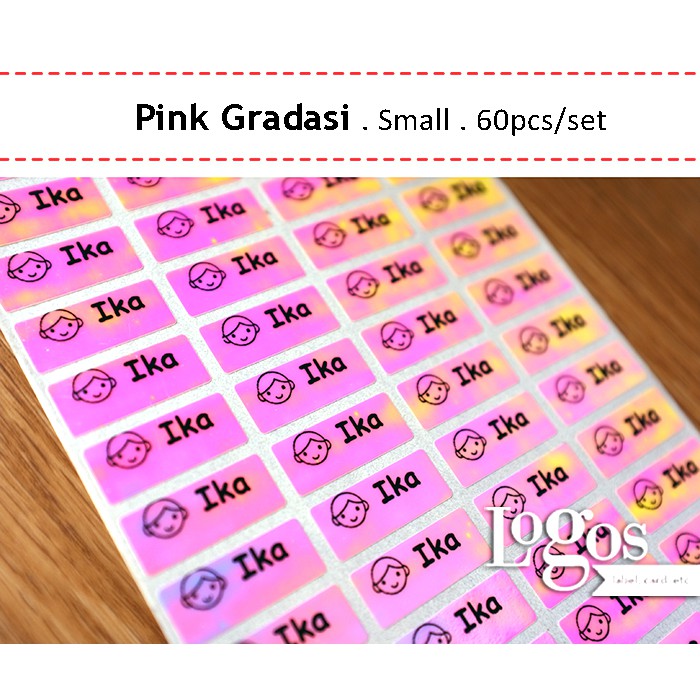

Pink gradasi SMALL Medium dan Large. Sticker label nama waterproof stiker online shop