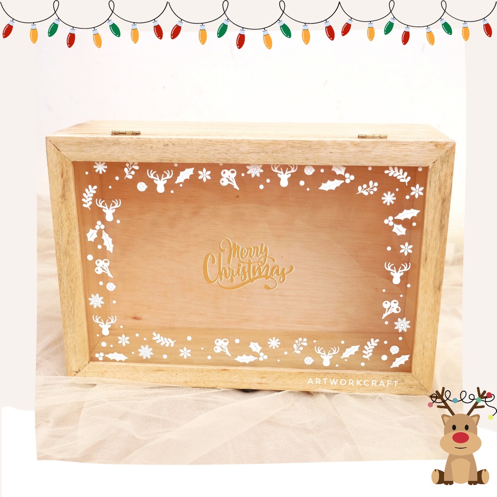 

Kotak Hampers Natal NATURAL ENGSEL / Wooden Box Kayu Natal / Kotak Kayu Kue Cookies Hampers Natal Merry Christmas / Kotak Kayu Packaging Hampers Parcel Christmas