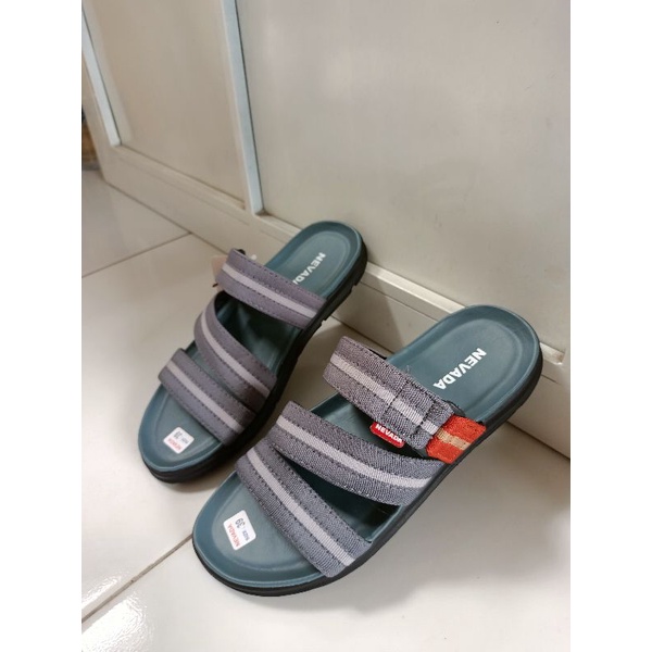 Sandal Bisbane Strap 3 Nevada Sendal Kulit Pria  | Sendal Cowok Casual