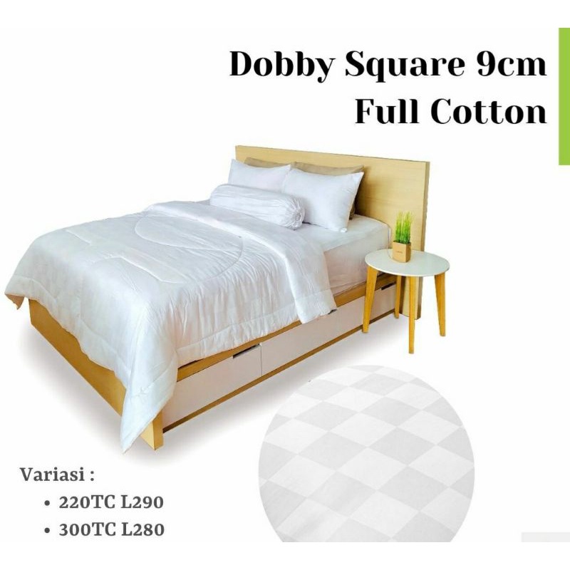 [ Dobby ] Sprei Bahan Dobby Kotak 9 cm