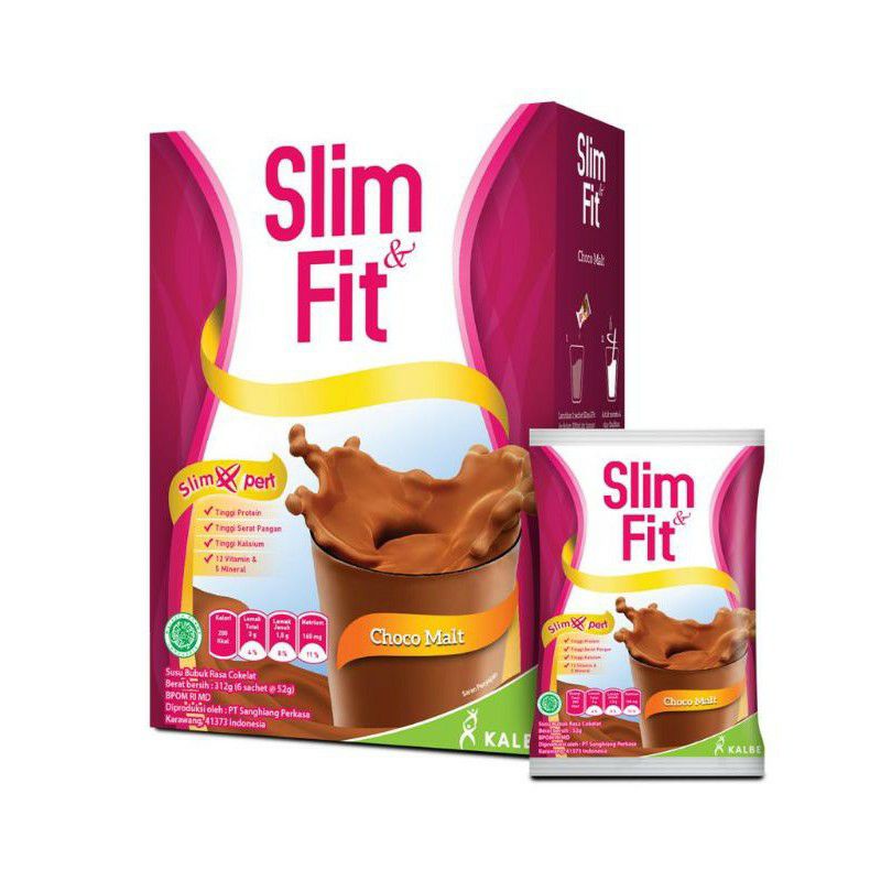 Slim & Fit 6x52gr /Susu Slim & Fit / Slim Fit Susu Diet/Slim Fit Kalbe