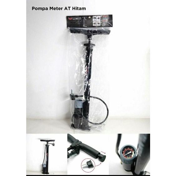 Pompa angin manual meter / Pompa angin ban sepeda / Pompa angin ban motor