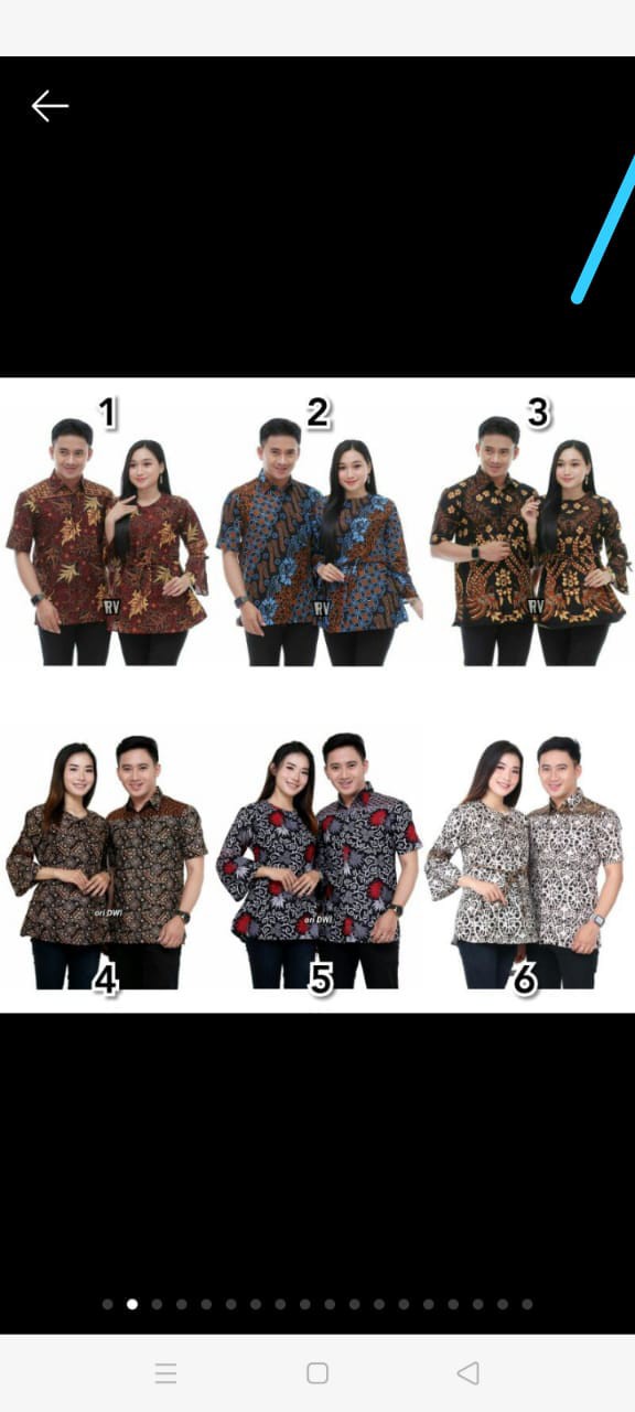 Sarimbit Batik Couple Atasan Batik Wanita Blouse Blarak Cendrawasih Megamendung Seno Kawung