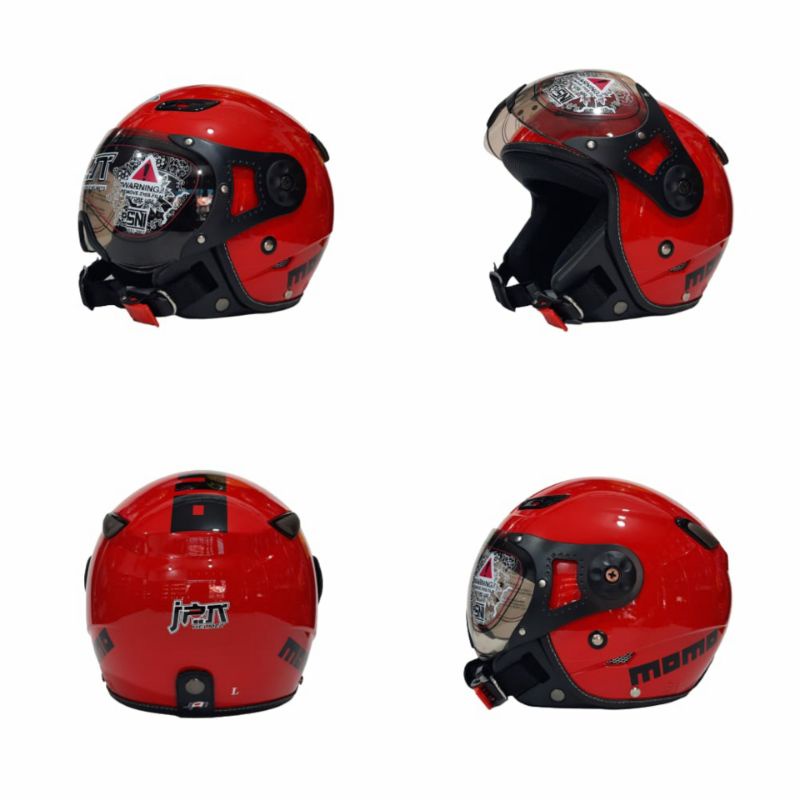 Helm bogo jpn retro momo pilot classic MERAH glossy