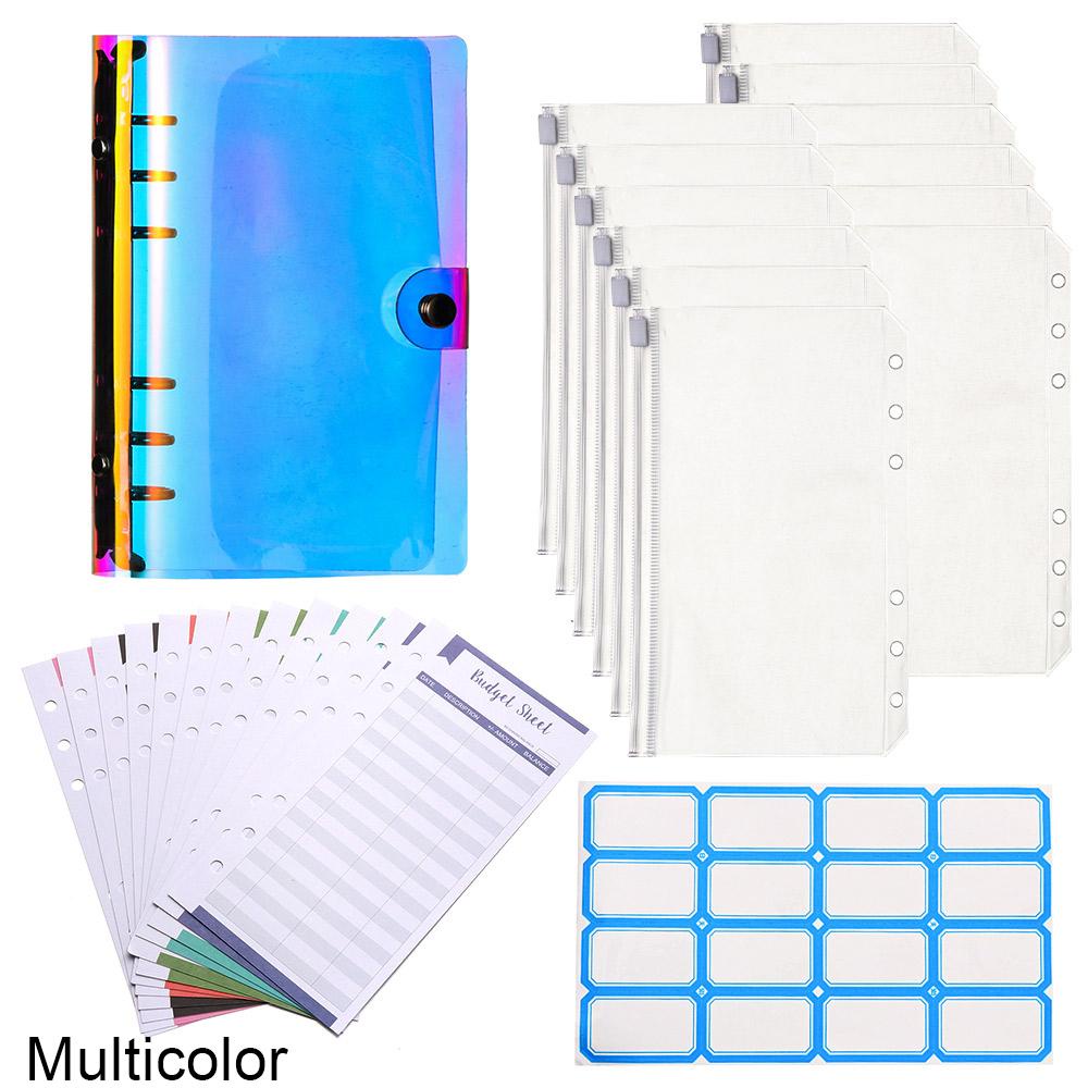 Preva A6 PVC Notebook Binder Rainbow Handtulisan Stiker Cash Loose-Leaf Folder