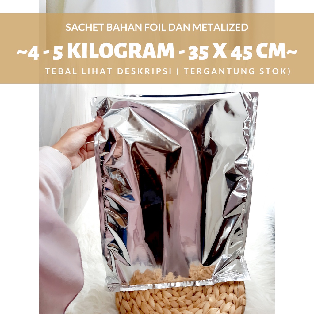 Kemasan Metalized - jual kemasan aluminium foil untuk kopi - Sachet Aluminium Foil 35x45 cm