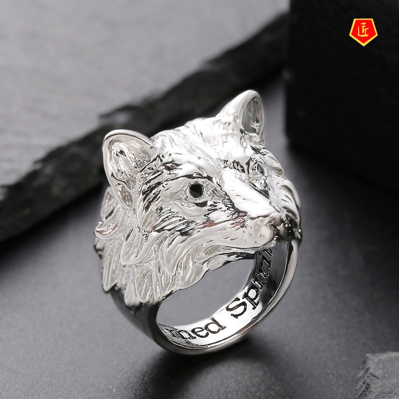 [Ready Stock]Retro Fashion Domineering Wolf Ring