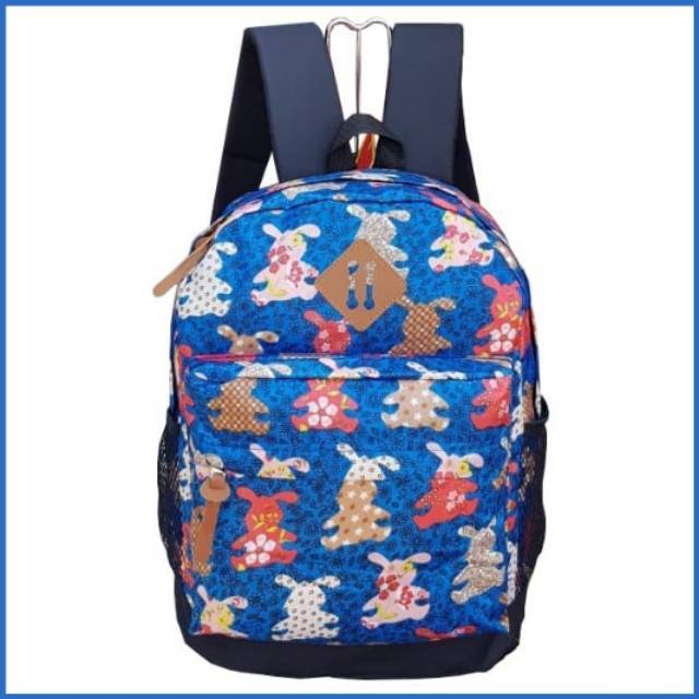 Backpak Sekolah Tas Ransel motif boneka biru Ransel Pria Wanita Kanvas Fashion Tas Sekolah Siswa untuk Remaja Perempuan Ransel Wanita Warna Polos Kualitas Tas Buku Travel Santai