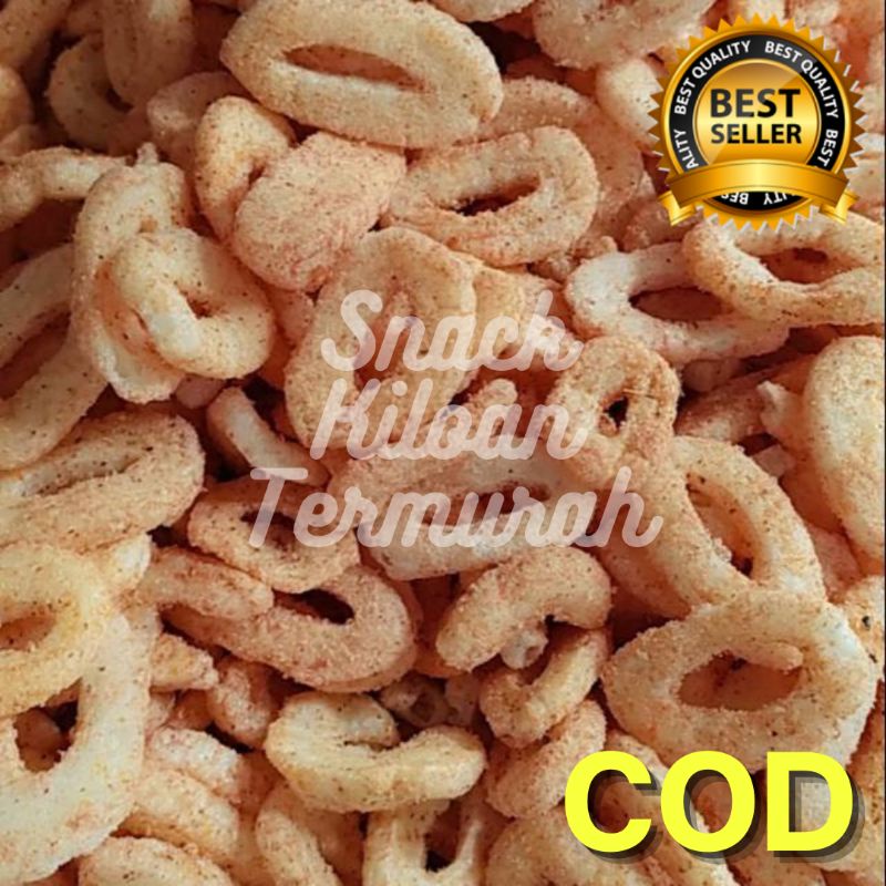 KERUPUK SETAN/RING PEDAS/KRUPUK IKAN PEDAS 150gr I SNACK KILOAN TERMURAH